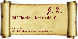Jáksó Kristóf névjegykártya