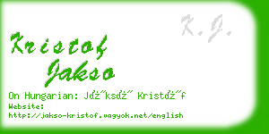 kristof jakso business card